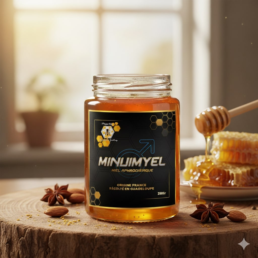Pot de Minuimyel - Miel aphrodisiaque artisanal de Guadeloupe
